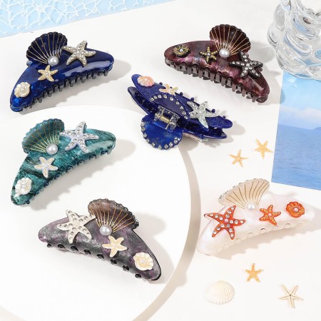 Pince à cheveux acrylique pour femme, motif tortue, collection luxe, 1 pièce