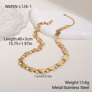 Ensemble De Bijoux Pour Femmes : 1 Pièce, Luxueux Bijou En Acier Inoxydable Imperméable Avec Chaîne Ajourée En Forme De Cœur Torsadé h5 