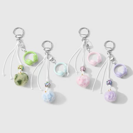 1 Mini Casque Audio, Peluche Porte-Clés Pour Sac