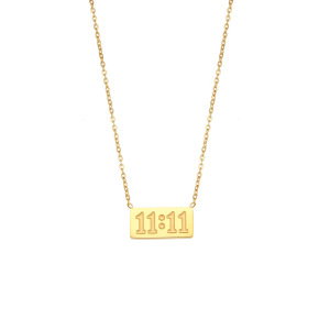 Collier Pendentif Femme Décontracté Numéro 11:11 En Acier Inoxydable Étanche (1 Pièce) h5 Image5