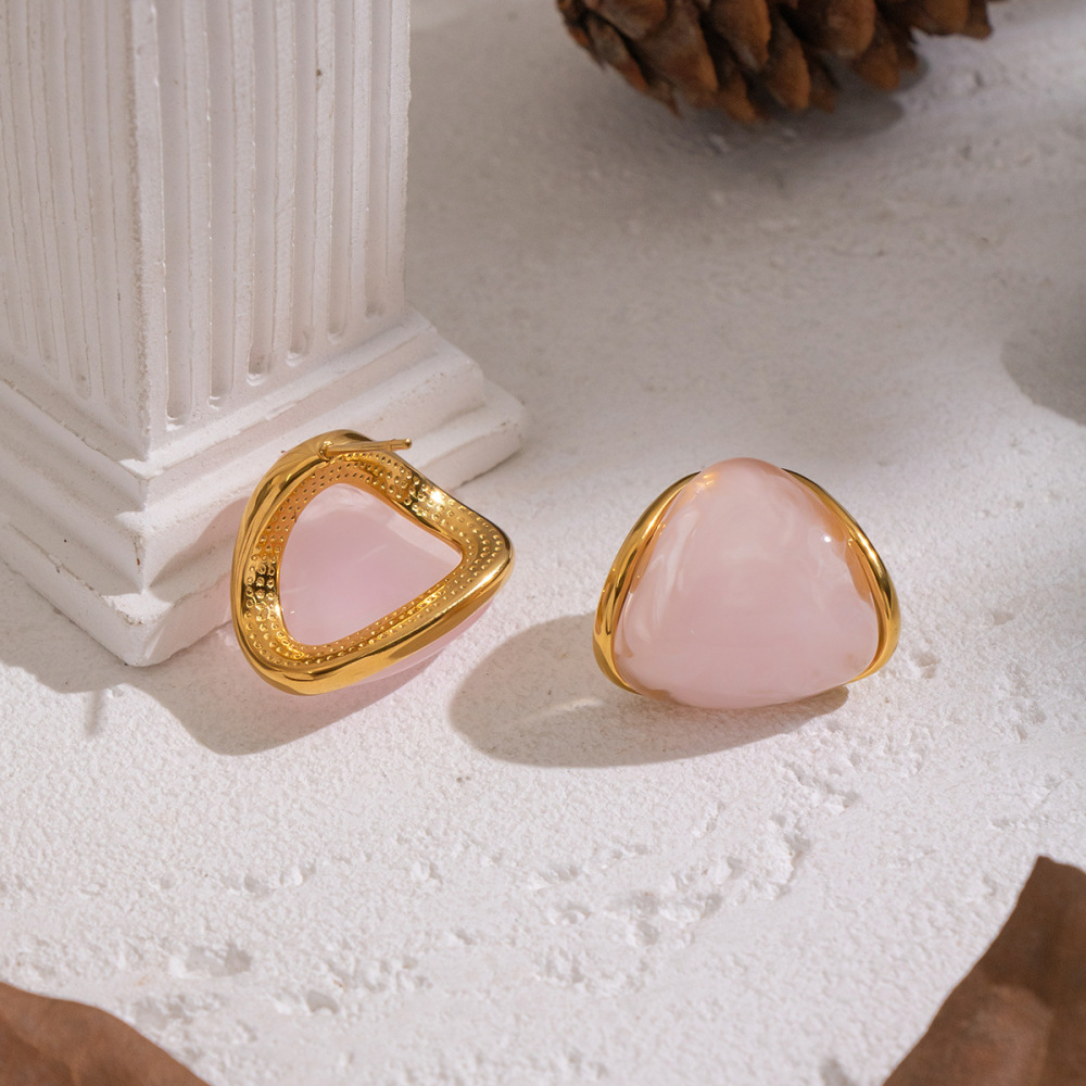1 Paire De Boucles D'Oreilles Élégantes En Résine À Dégradé De Couleurs Image4