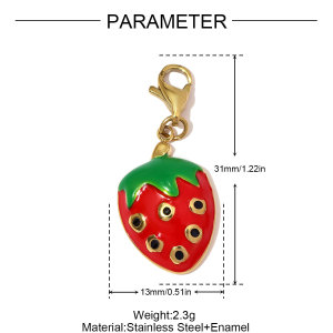 Pendentifs Pour Femmes En Acier Titane, Pince Homard, Couleur Or, Motif Fruits Vifs À Faire Soi-Même h5 Image2