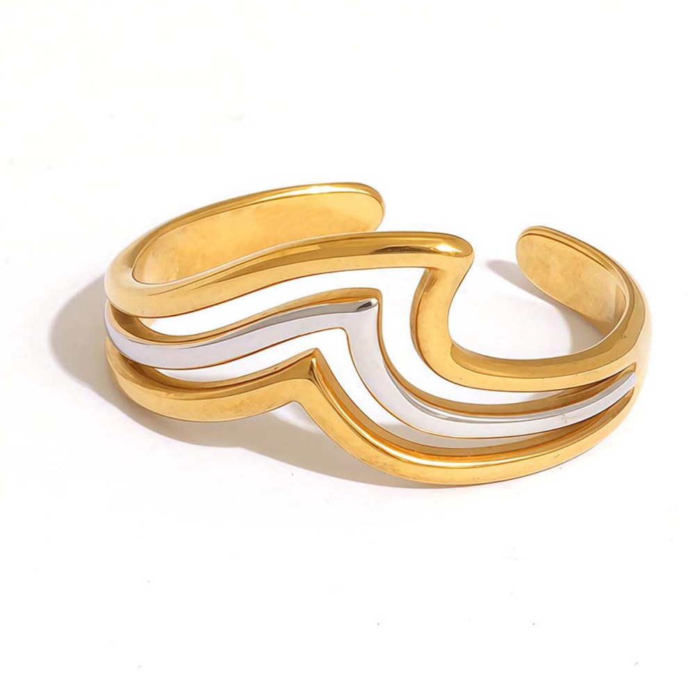 Bague Femme Simple, Rétro, De Forme Irrégulière, En Acier Inoxydable (1 Pièce) Image6