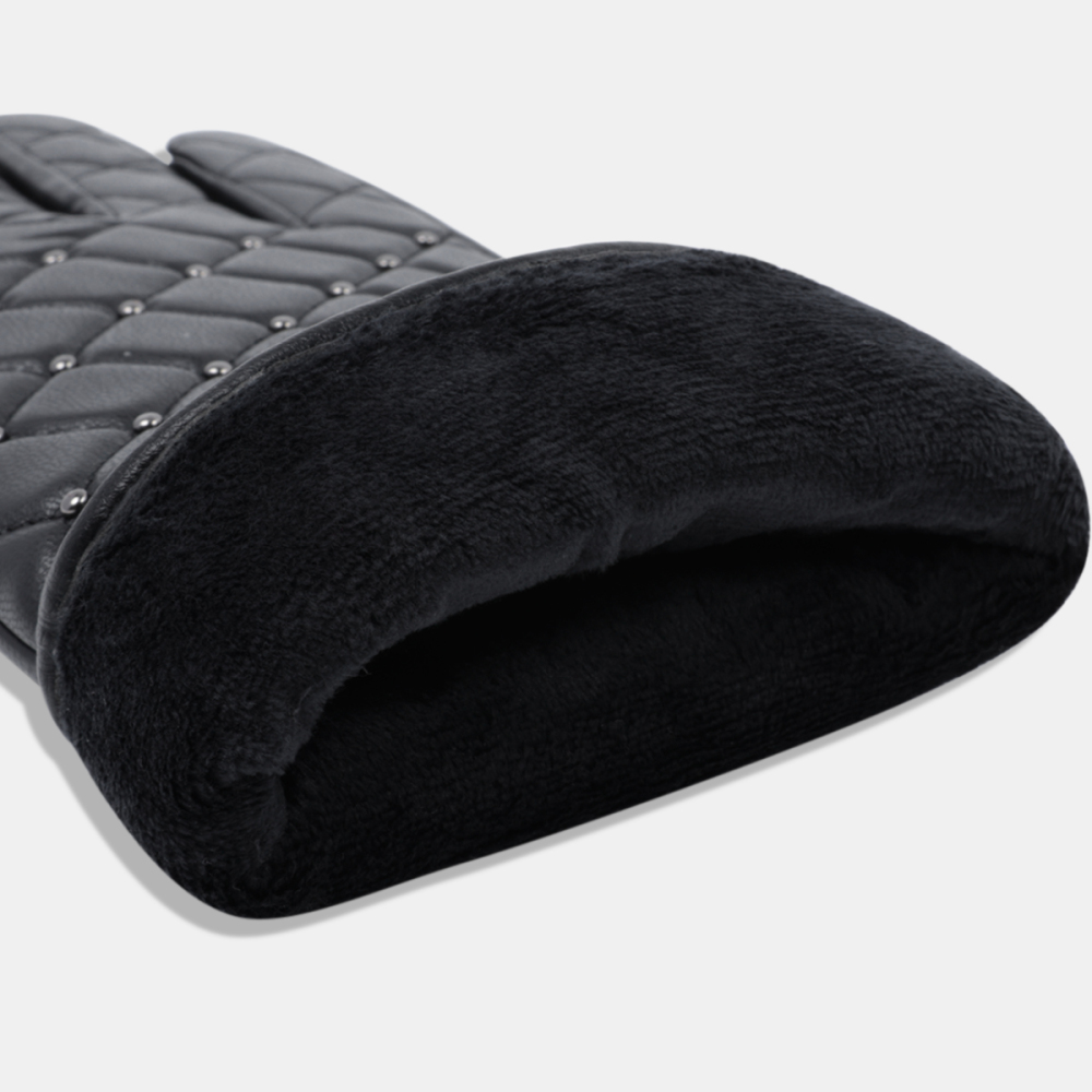 1 Paire De Gants Élégants À Carreaux En Pu Pour Femmes Image4