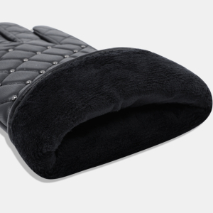 1 Paire De Gants Élégants À Carreaux En Pu Pour Femmes h5 Image4