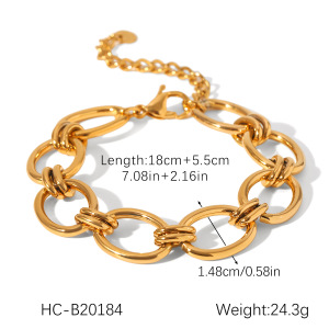 Bracelet À Maillons En Acier Inoxydable Imperméable, 1 Pièce, Couleurs Assorties h5 Image2