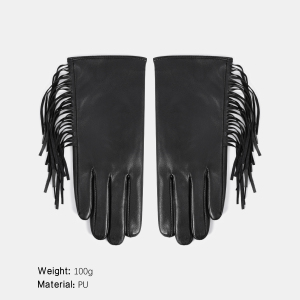 1 Paire De Gants Pour Femmes En Pu À Franges Style Punk h5 