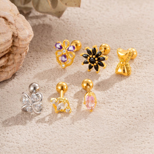 Boucles D'Oreilles Pendantes Délicates En Cuivre Et Zircon, Pour Femme (1 Pièce). h5 Image4