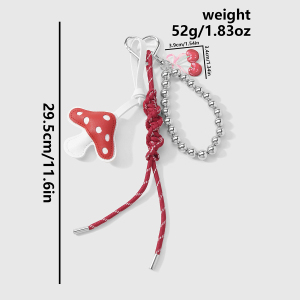 1 Breloque De Sac En Cuir Doux En Forme De Champignon Et De Cerise h5 Image2