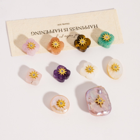 1 pendentif simple à faire soi-même en perles artificielles soleil de forme irrégulière