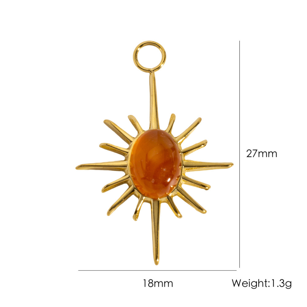 Pendentif Rond En Acier Inoxydable Étanche Pour Femme, Série Simple, À Faire Soi-Même (1 Pièce) 