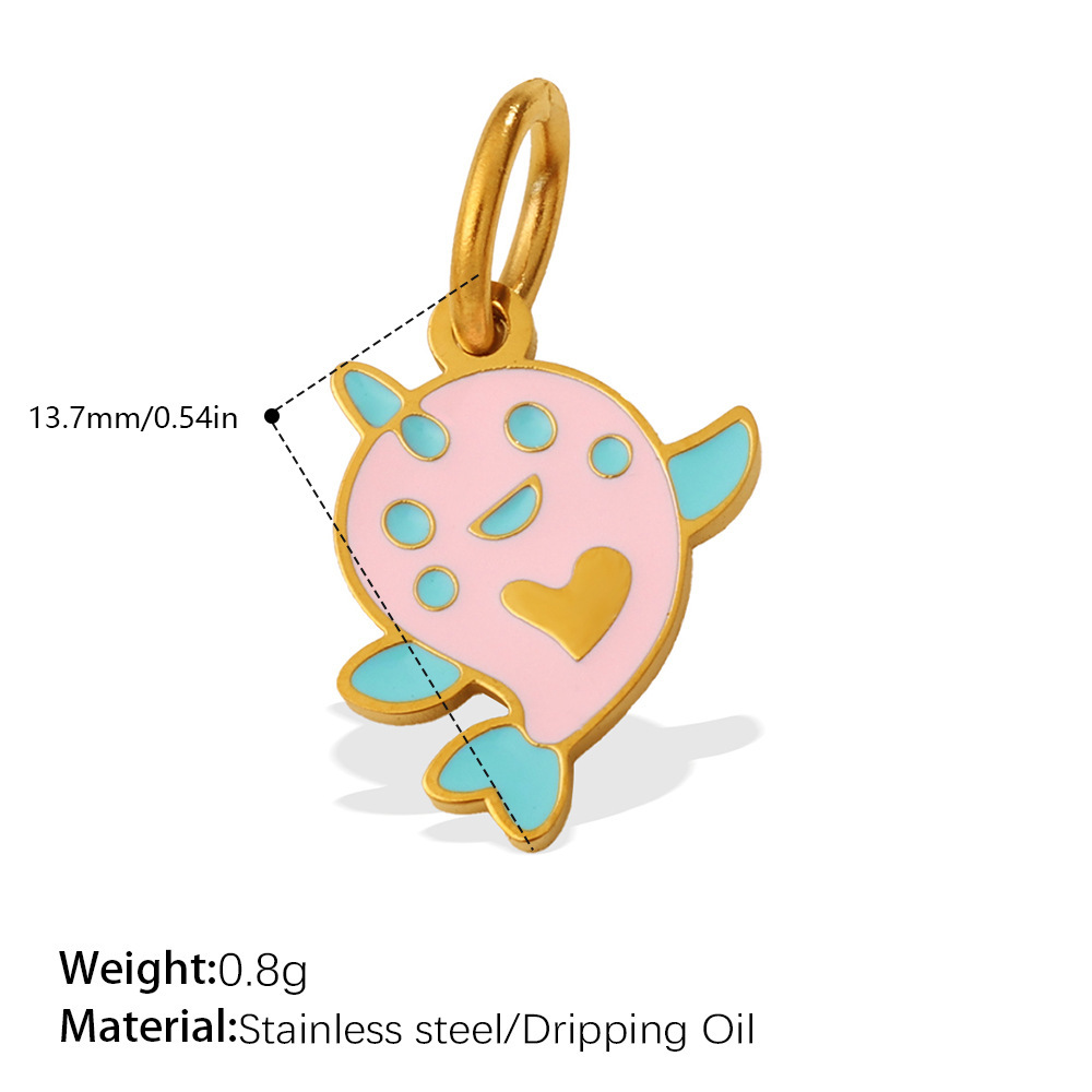 Pendentif Diy En Acier Inoxydable Doré, Représentant Un Adorable Animal Marin