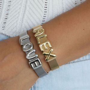 Bracelet En Cuivre Plaqué Or 18 Carats Avec Lettre Intégrée À Une Chaîne En Cuivre (1 Pièce). h5 Image2
