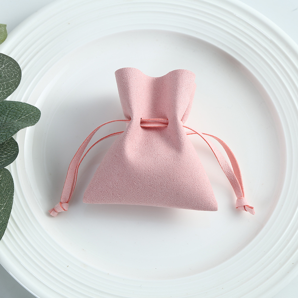 Pochette À Bijoux En Daim Uni Avec Cordon De Serrage (1 Pièce) 