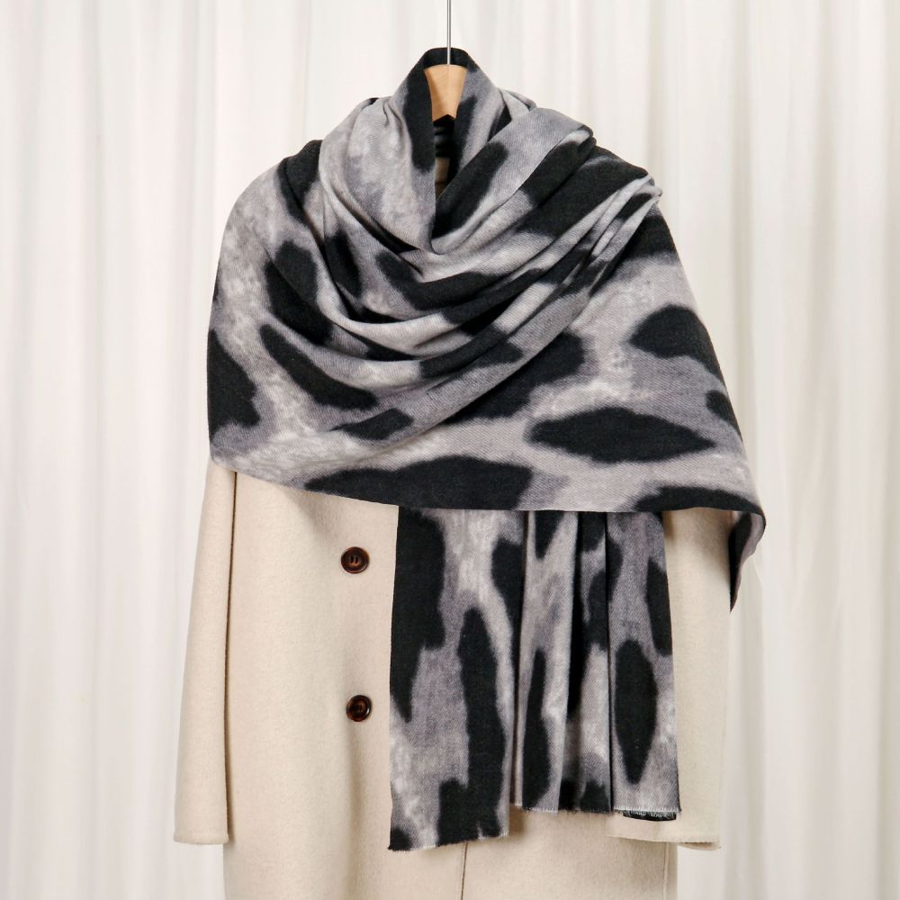 Écharpe D'Hiver Femme À Imprimé Léopard Rétro (1 Pièce) 