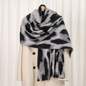 Écharpe D'Hiver Femme À Imprimé Léopard Rétro (1 Pièce) h5 