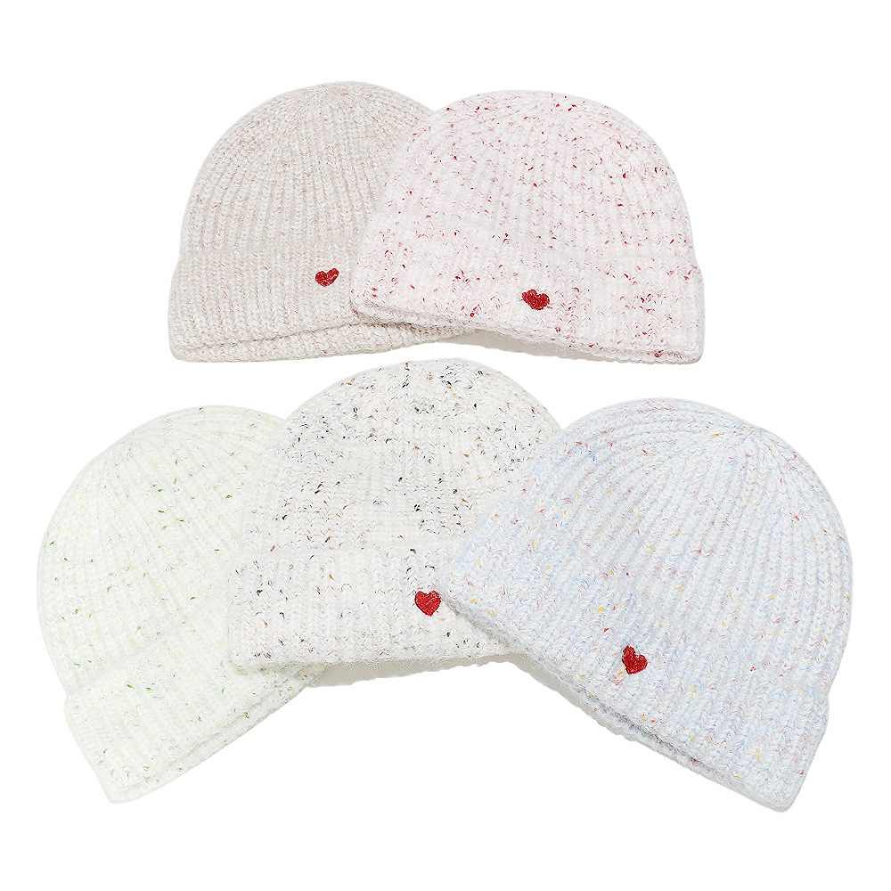 1 Bonnet Tricoté Mignon À Dégradé De Couleurs Et De Cœurs h5Image3