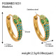 Boucles d'oreilles F650 en zircon vert - Grande taille Image7