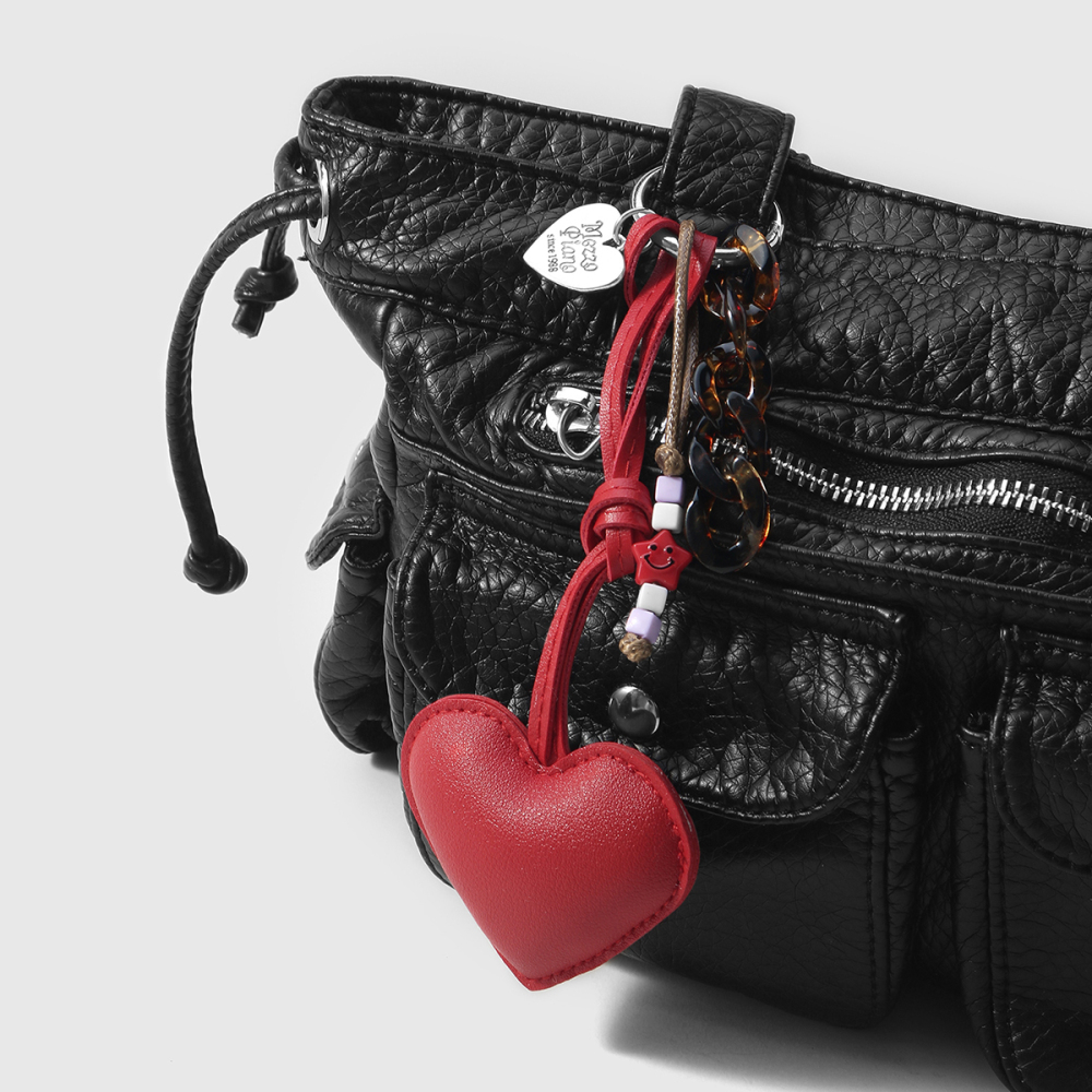 1 Breloque De Sac En Cuir Doux En Forme De Cœur Léopard Avec Chaîne Image3
