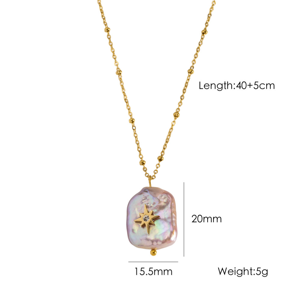 Collier Pendentif Lune En Acier Inoxydable Étanche Pour Femme, Simple, Léger Et Luxueux (1 Pièce) 