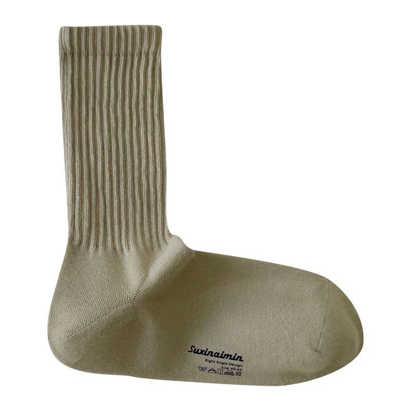1 Paire De Chaussettes De Sport Polyvalentes - Chaussettes Mi-Mollet Décontractées En Coton À Motif Alphabet Image5