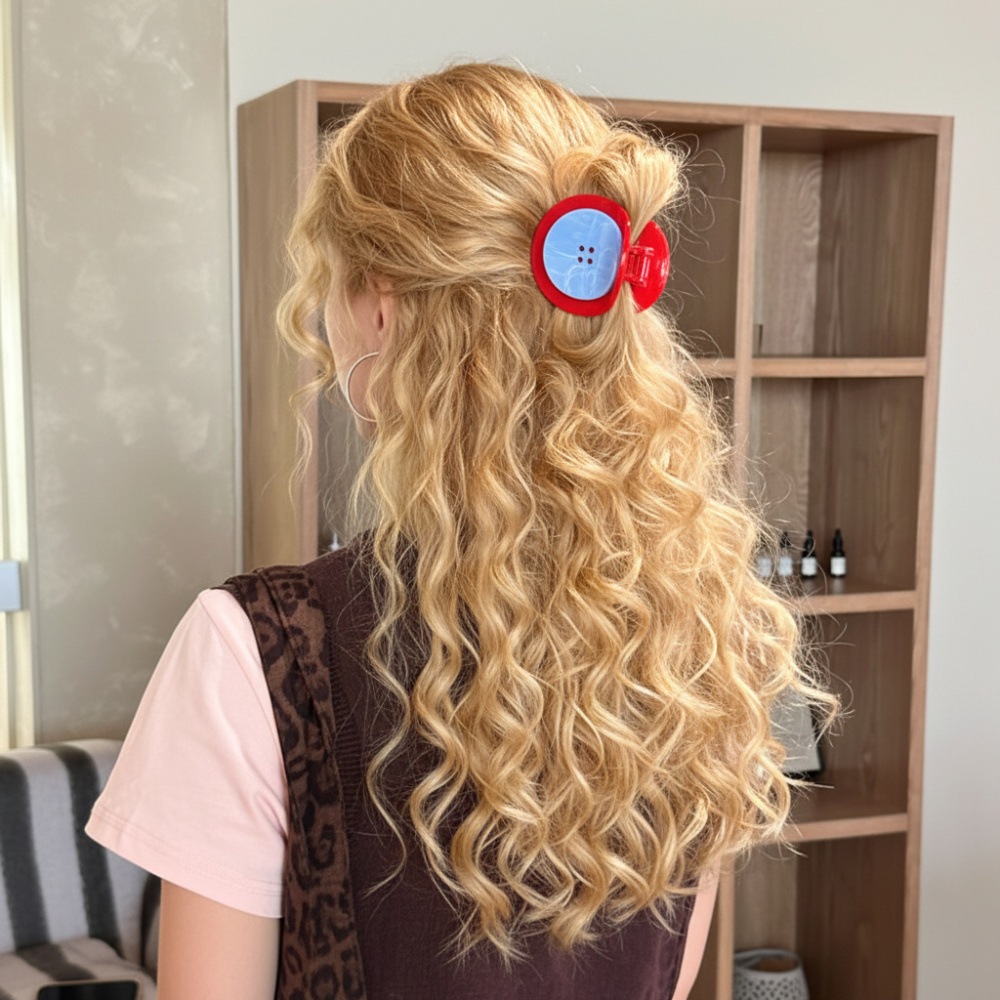 1 Pince À Cheveux Créative En Acrylique Avec Boutons Et Motifs De Fruits Sucrés Image2