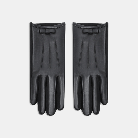 1 paire de gants pour femmes en PU avec nœud papillon uni 2