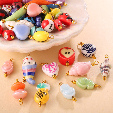 Pendentif en céramique en forme de fruit à faire soi-même (1 pièce) 2