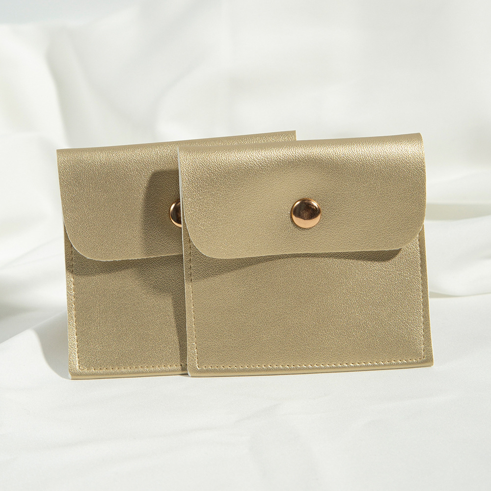 Pochette À Bijoux Souple En Pu De Couleur Unie Avec Couvercle À Rabat (1 Pièce) 