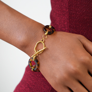 Bracelet Chaîne Femme Imprimé Léopard, Forme Irrégulière Rétro (1 Pièce) h5 Image4