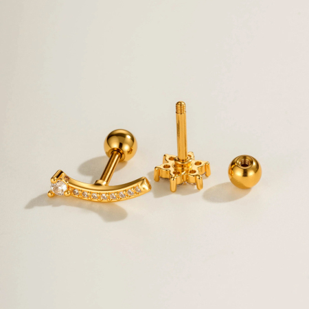 Boucles d'oreilles papillon couleur cuivre doré avec zircon pour femme (1 pièce) 2
