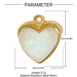 Pendentifs Pour Femmes En Forme De Cœur, En Acrylique, En Acier Titane Et Couleur Or, À Faire Soi-Même h5 Image2