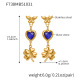 F738 - Boucles d'oreilles cœur en zircon bleu Image3