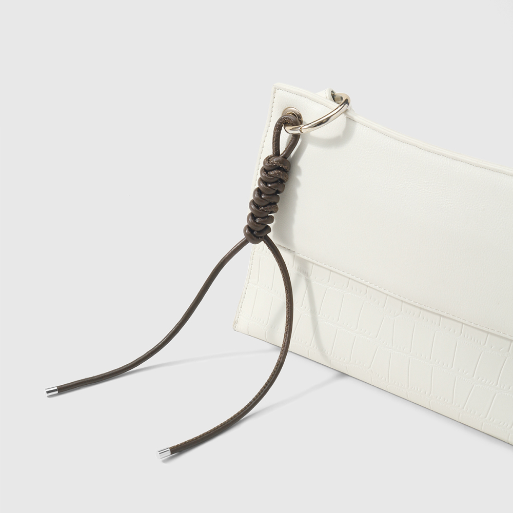 1 Breloque De Sac À Main Femme En Cuir Torsadé Uni, Style Décontracté Image6