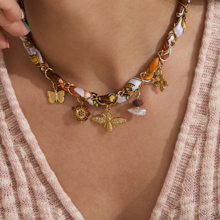Collier pendentif femme Chic Bee en acier inoxydable étanche couleur or (1 pièce)