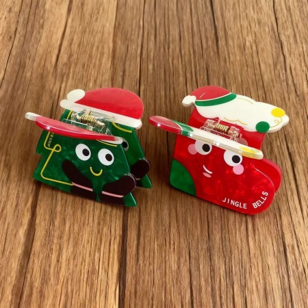 Pinces à cheveux romantiques mignonnes de Noël en PVC pour femmes 2