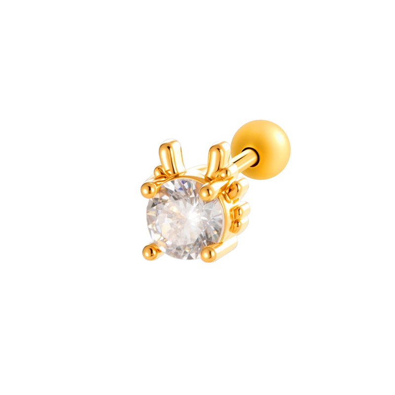 Boucles D'Oreilles Papillon En Cuivre Et Zircon Pour Femme (1 Pièce) 