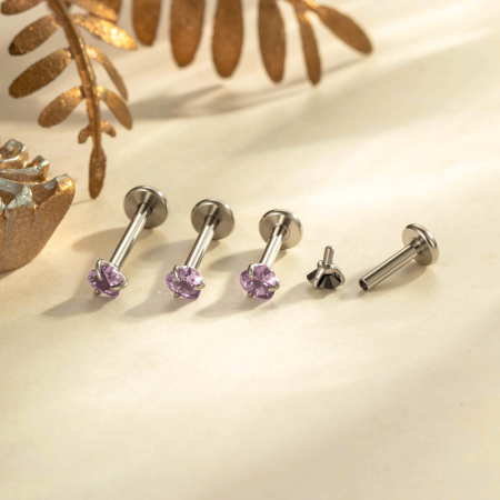 Boucles d'oreilles piercing femme Daily Heart en acier inoxydable étanche avec zircon (1 pièce) 2