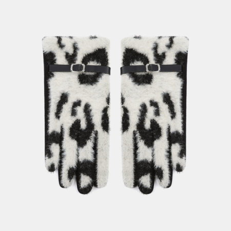 1 paire de gants pour femmes en polyester à motif léopard rétro 2