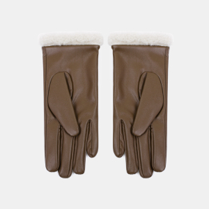 1 Paire De Gants Pour Femmes En Peluche Pu De Couleur Unie h5 Image3