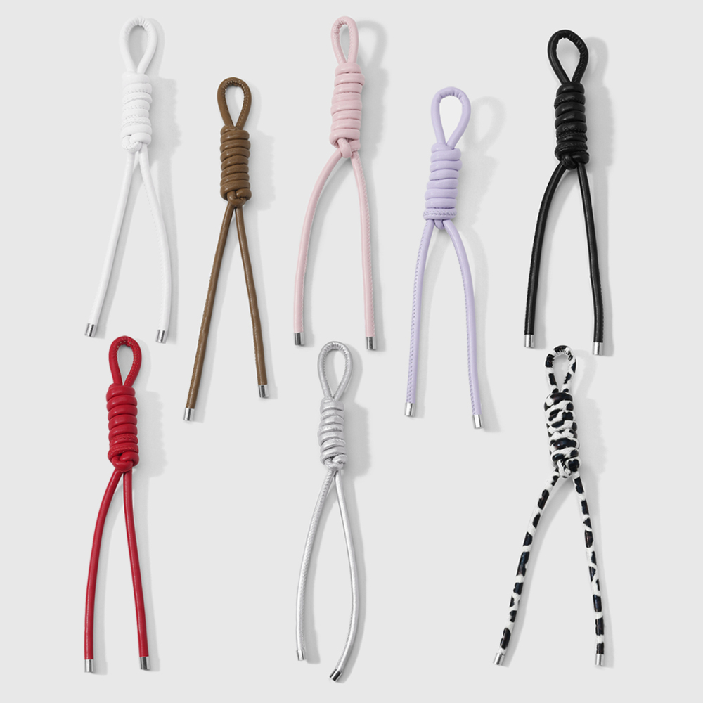 1 Breloque Pour Sac Femme En Cuir Tissé À Imprimé Léopard, Couleur Unie Et Résistante Image3