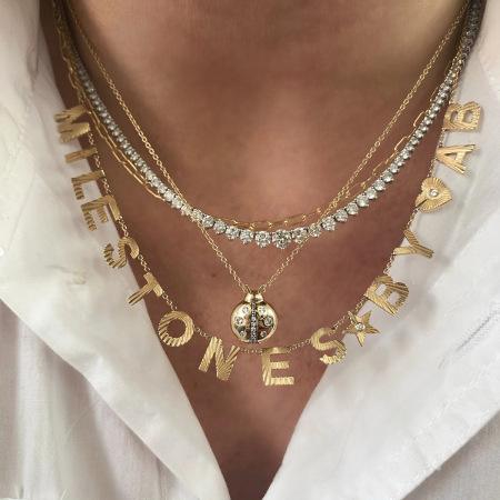 Collier pendentif femme en acier inoxydable doré, motif scarabées (1 pièce)
