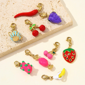 Pendentifs Pour Femmes En Acier Titane, Pince Homard, Couleur Or, Motif Fruits Vifs À Faire Soi-Même h5 Image5