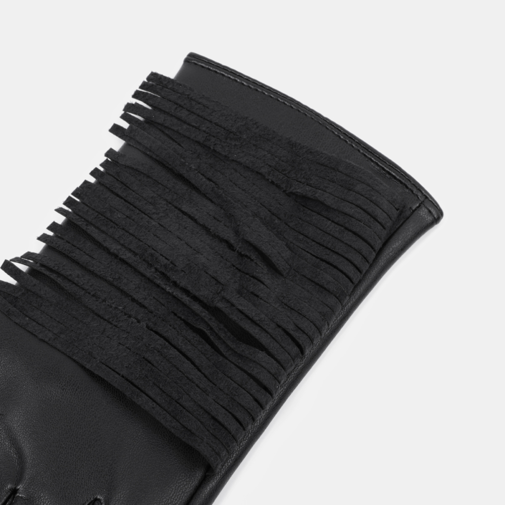 1 Paire De Gants Pour Femmes En Pu À Franges Style Punk Image4