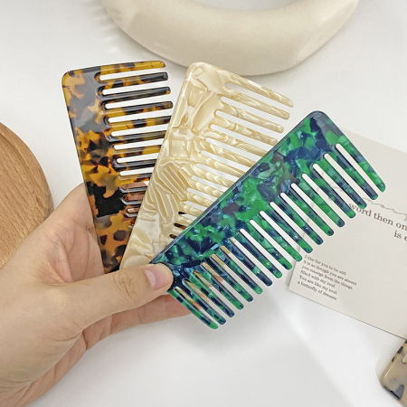 Brosse à cheveux vintage en acétate coloré (1 pièce) 2