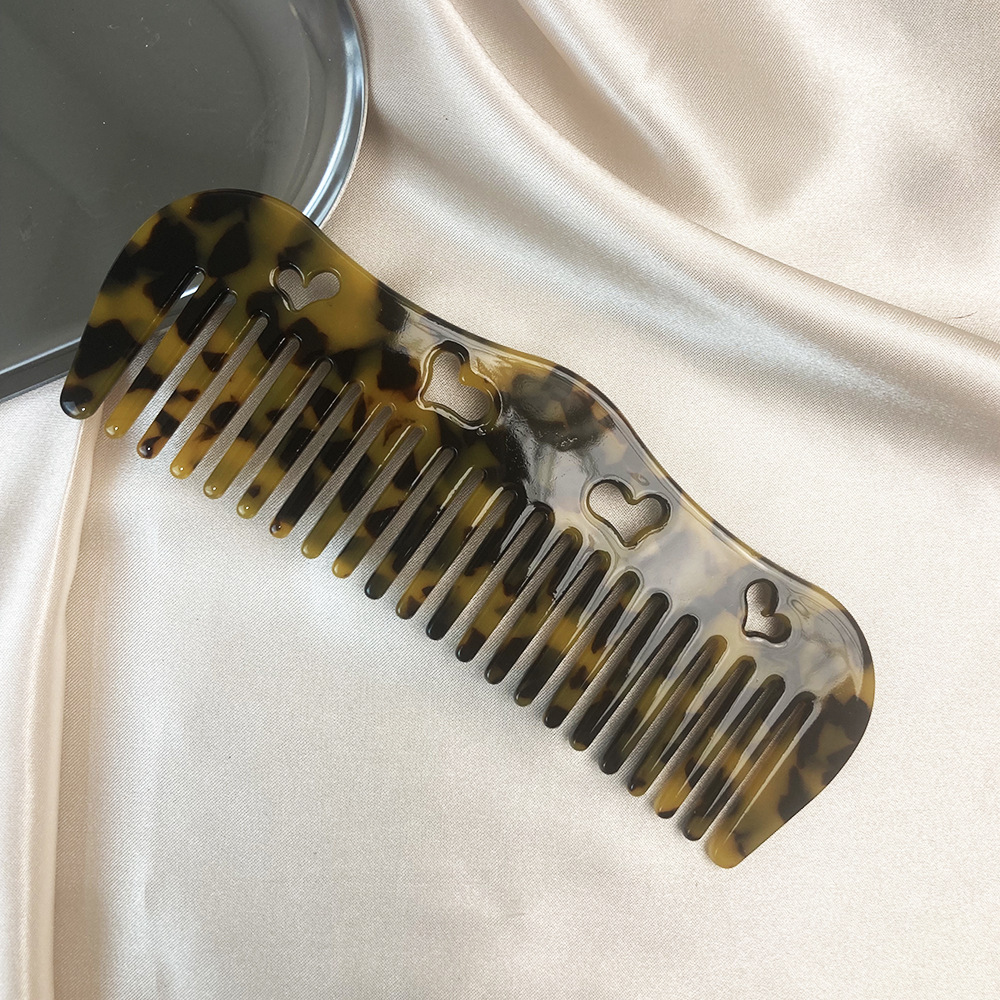 Brosse À Cheveux Vintage En Acétate En Forme De Cœur (1 Pièce)