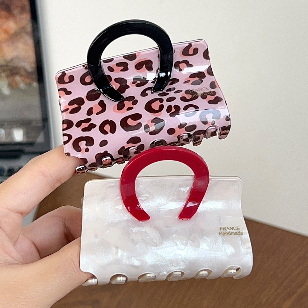 1 Mini Sac À Main Imprimé Léopard, Pinces À Cheveux Pour Femme h5Image3