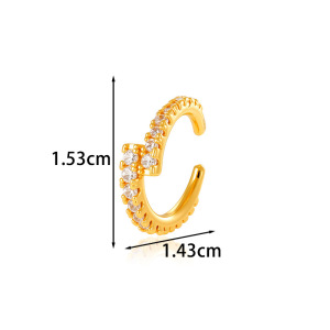 Boucle D'Oreille Manchette Femme En Cuivre Et Zircon, Design Complexe (1 Pièce) h5 Image2