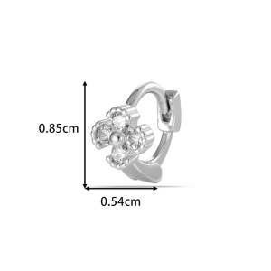 Boucles D'Oreilles Créoles Pour Femme, Couleur Cuivre Doré, Ornées De Zircon, Motif Floral Éclatant (1 Pièce). h5 Image2