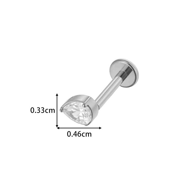 Boucles D'Oreilles Piercing Femme, Forme Goutte Moderne, Alliage Titane, Couleur Or, Zircon. h5Image2